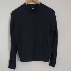 Monrow Black Thermal Mock Neck S